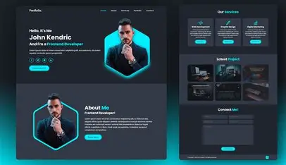Dark minimal frontend developer portfolio mockup